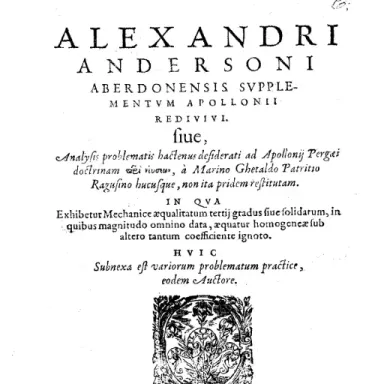 Foto de perfil de Alexander Anderson (mathematician)