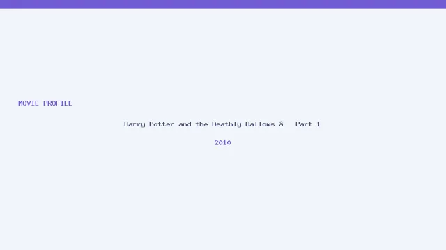 œuvre de Harry Potter and the Deathly Hallows – Part 1