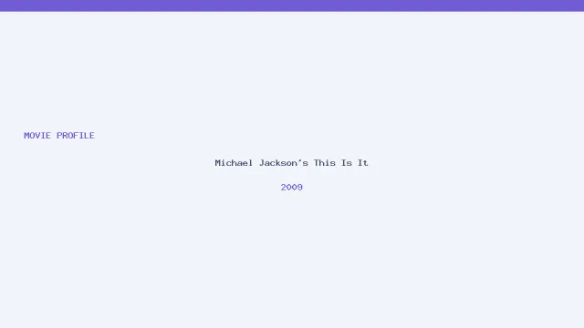 Michael Jackson's This Is It artwork