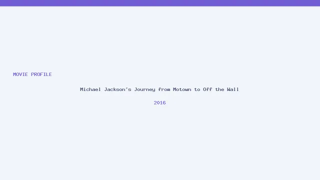 Michael Jackson's Journey from Motown to Off the Wall artwork