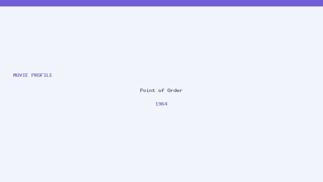 Point of Order artwork