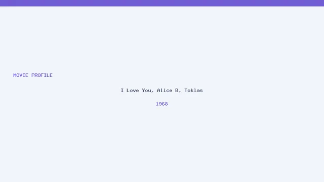 I Love You, Alice B. Toklas artwork